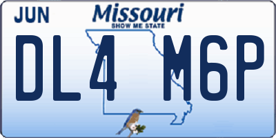 MO license plate DL4M6P