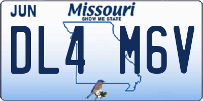MO license plate DL4M6V