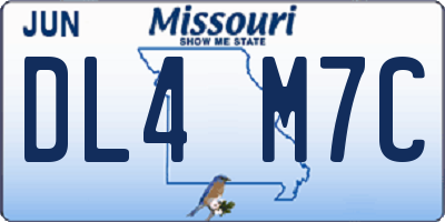 MO license plate DL4M7C