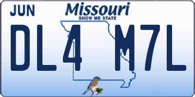 MO license plate DL4M7L