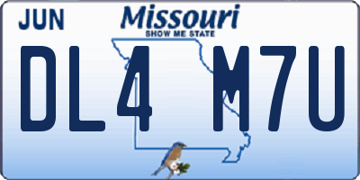 MO license plate DL4M7U