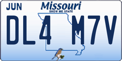 MO license plate DL4M7V