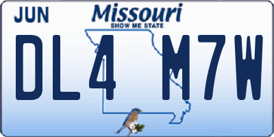 MO license plate DL4M7W