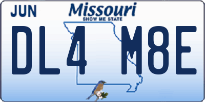MO license plate DL4M8E