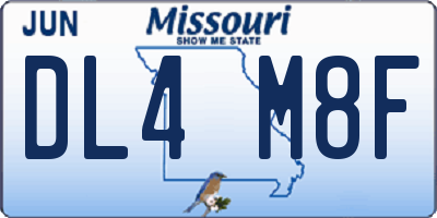 MO license plate DL4M8F