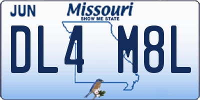 MO license plate DL4M8L