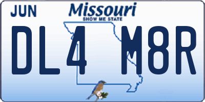 MO license plate DL4M8R