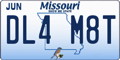 MO license plate DL4M8T