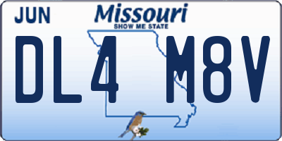 MO license plate DL4M8V