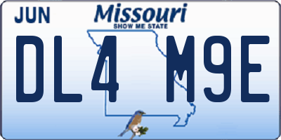 MO license plate DL4M9E