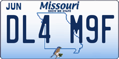 MO license plate DL4M9F
