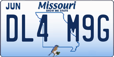 MO license plate DL4M9G