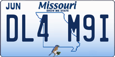 MO license plate DL4M9I