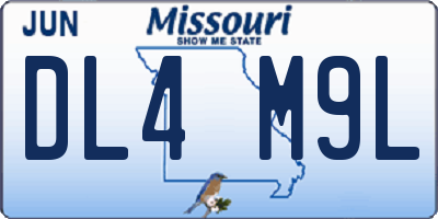 MO license plate DL4M9L