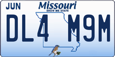 MO license plate DL4M9M