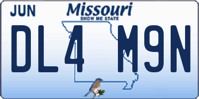 MO license plate DL4M9N