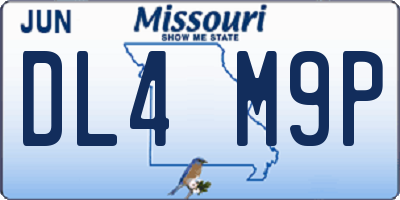 MO license plate DL4M9P
