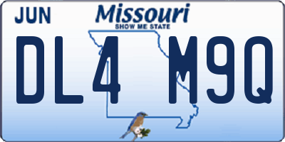 MO license plate DL4M9Q