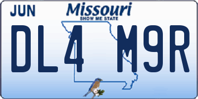 MO license plate DL4M9R