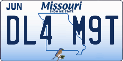 MO license plate DL4M9T