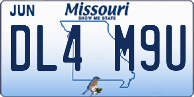 MO license plate DL4M9U