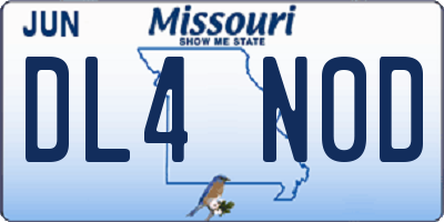 MO license plate DL4N0D