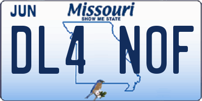 MO license plate DL4N0F