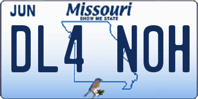 MO license plate DL4N0H
