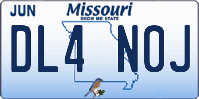 MO license plate DL4N0J