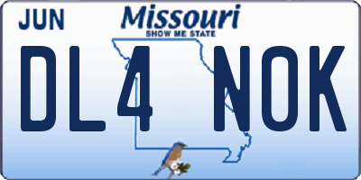 MO license plate DL4N0K