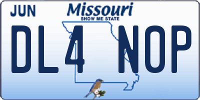 MO license plate DL4N0P
