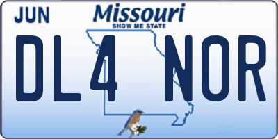 MO license plate DL4N0R