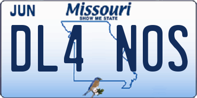 MO license plate DL4N0S