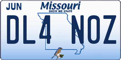 MO license plate DL4N0Z