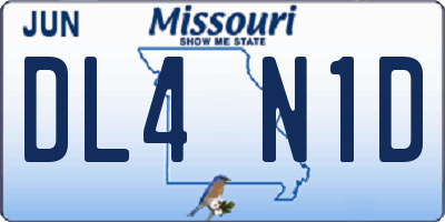 MO license plate DL4N1D