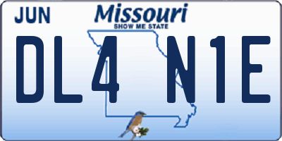 MO license plate DL4N1E