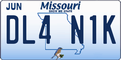 MO license plate DL4N1K