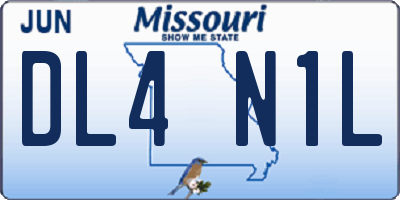 MO license plate DL4N1L