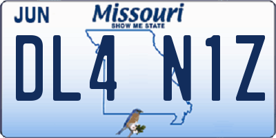 MO license plate DL4N1Z