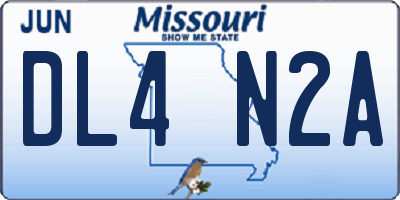MO license plate DL4N2A