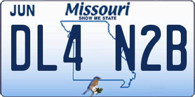 MO license plate DL4N2B