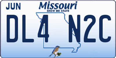 MO license plate DL4N2C
