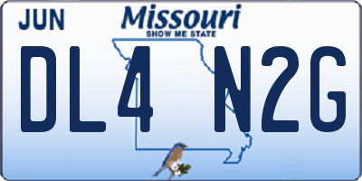 MO license plate DL4N2G