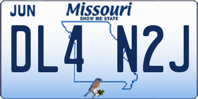 MO license plate DL4N2J