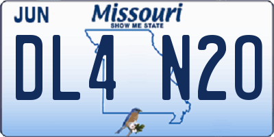 MO license plate DL4N2O