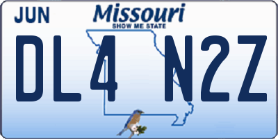 MO license plate DL4N2Z