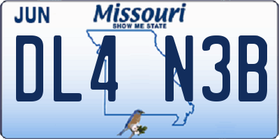 MO license plate DL4N3B