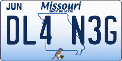 MO license plate DL4N3G