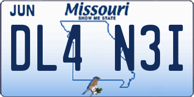 MO license plate DL4N3I