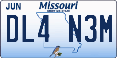 MO license plate DL4N3M